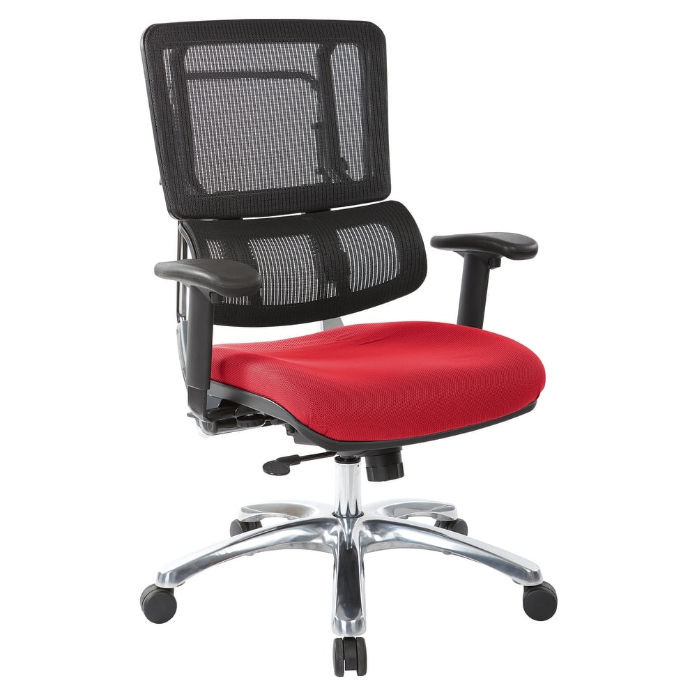 Black Mesh Back with Custom Fabric Seat and Chrome Base