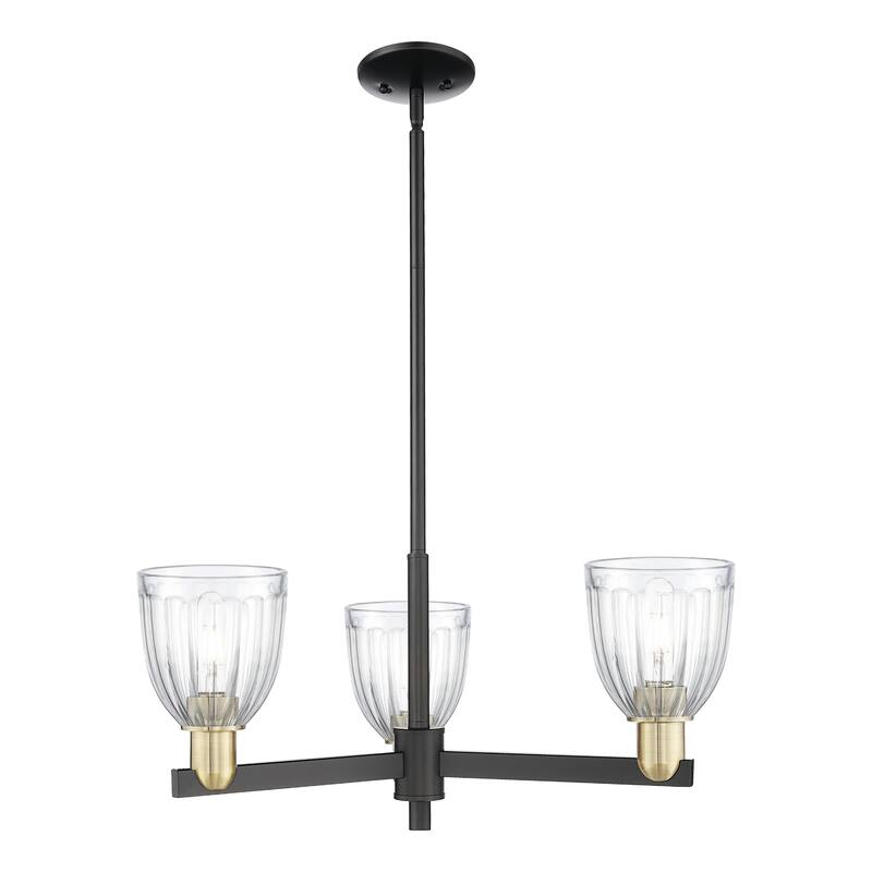 Innovations Lighting Endless Possibilities Arcadia - Brookfield - 3 Light 28" Stem Hung Chandelier - Clear/Black Antique Brass