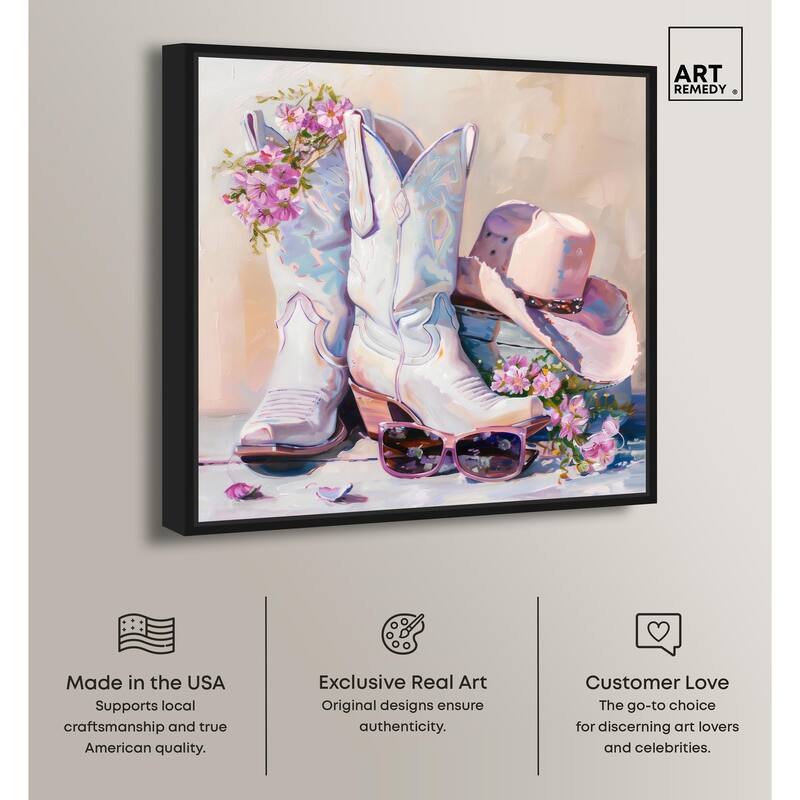 Spring Pink Cowboy Necessities Canvas by Art Remedy