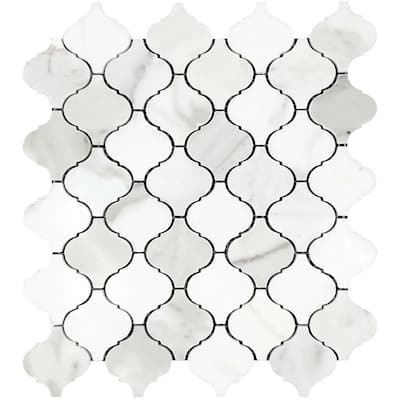 Apollo tile 10 x 11 Serena Polished White Gray Calacatta Gold Marble Tile (3.75 sq ft/case) - 5 Pack