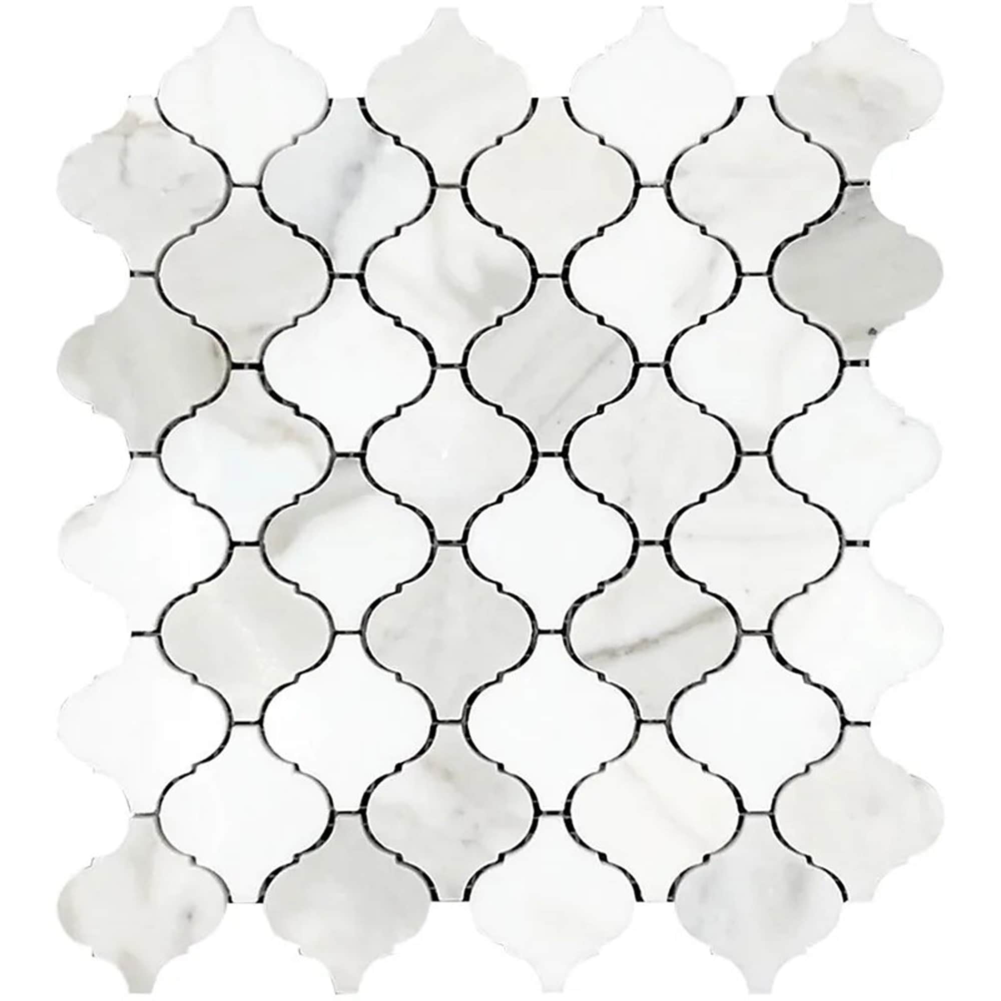 Apollo tile 10 x 11 Serena Polished White Gray Calacatta Gold Marble Tile (3.75 sq ft/case) - 5 Pack