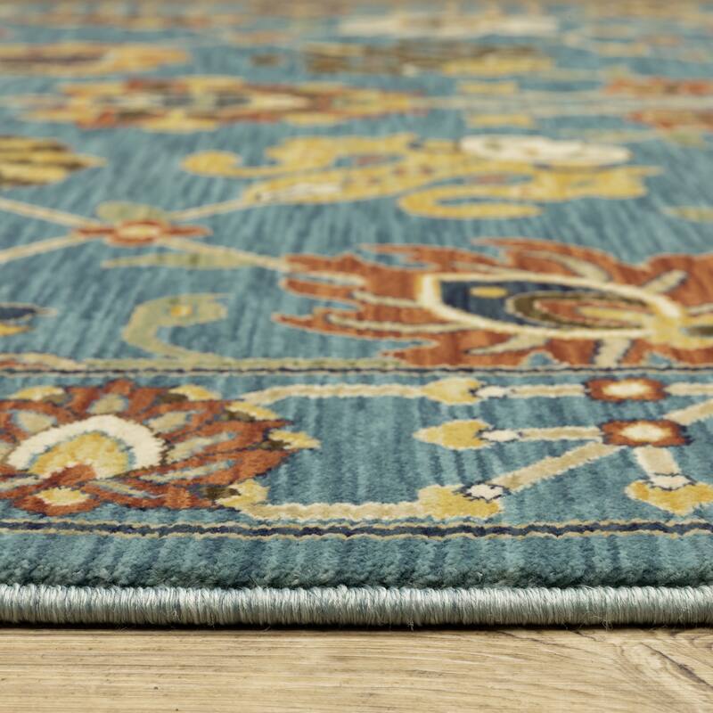 Style Haven Federica Floral Oriental Fringe Edge Area Rug