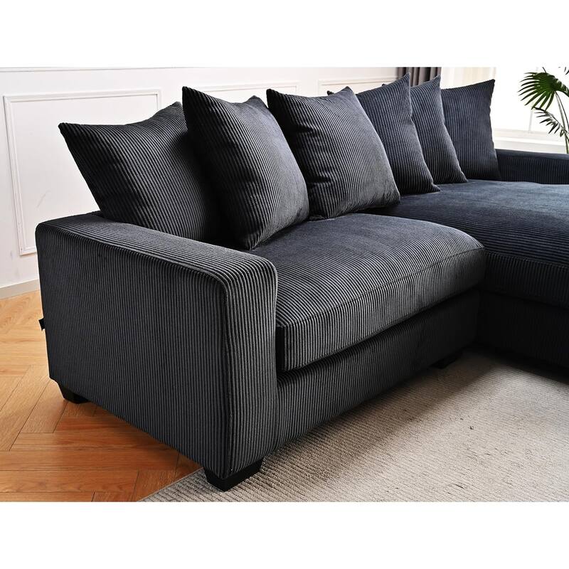 Payan 102.4 inch Wide Corduroy 2-Piece Sectional Sofa