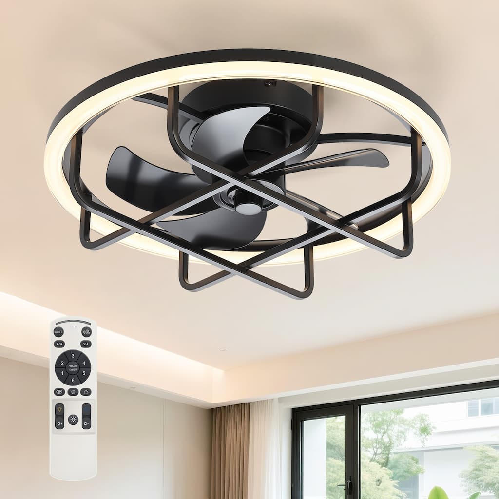 20 Inch 5-Blade Ceiling Fan with RGB & 3CCT Dimmable LED and Remote