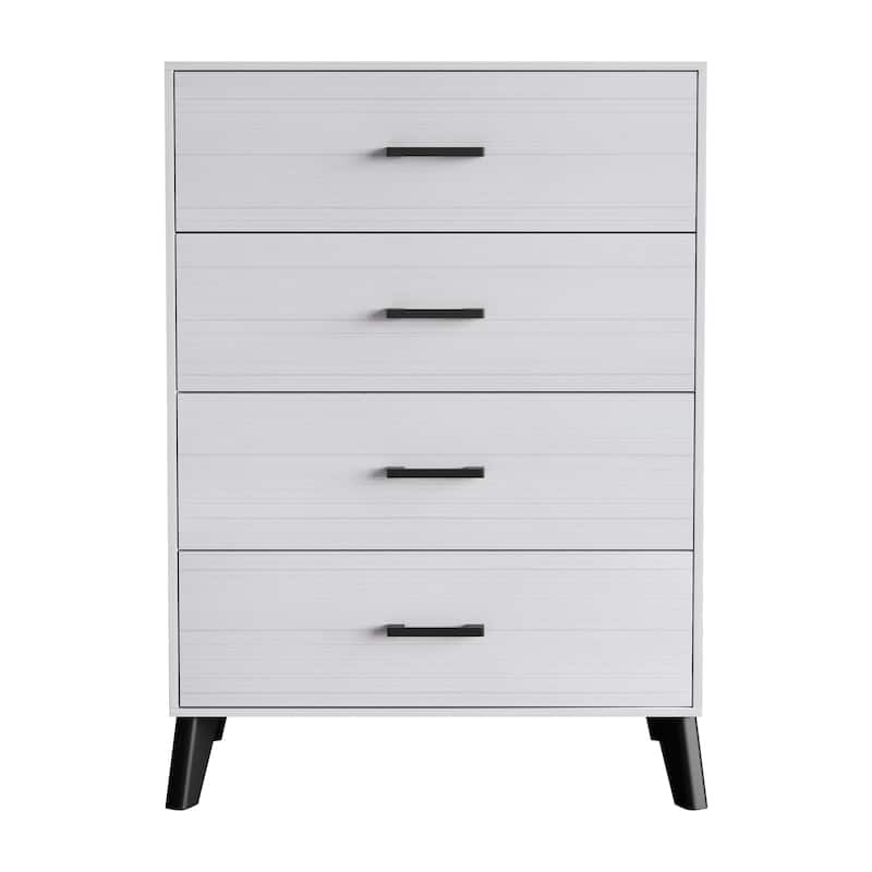 CraftPorch Classic Style 4-Drawers Wooden Chest - White