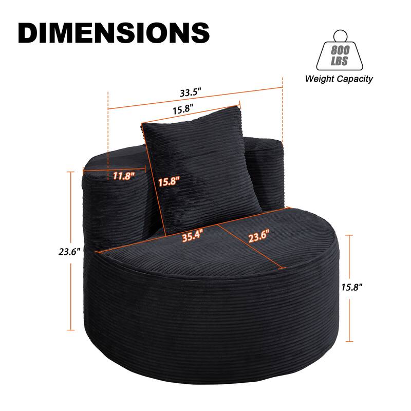 Plush Lounger Soft Sofa No Assembly Required