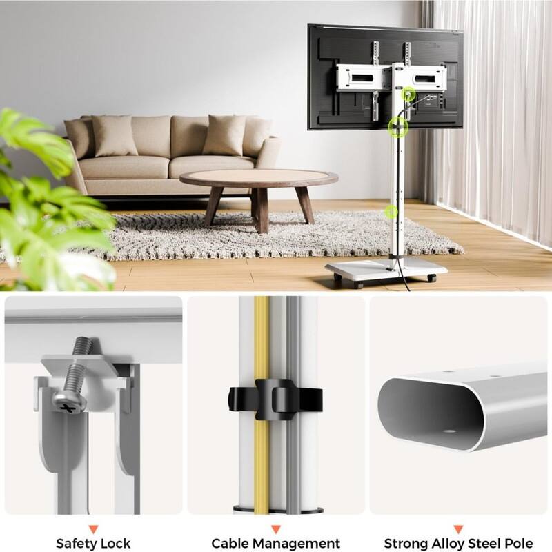Mobile TV Cart Rolling TV Stand