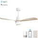 preview thumbnail 46 of 97, Sofucor 48/52 Inch Wood Ceiling Fan with Light and Remote/Smart App Voice Control, Dimmable Lights Included 48-Smart(Remote+APP+Voice Control) - White with Natural wood Blades
