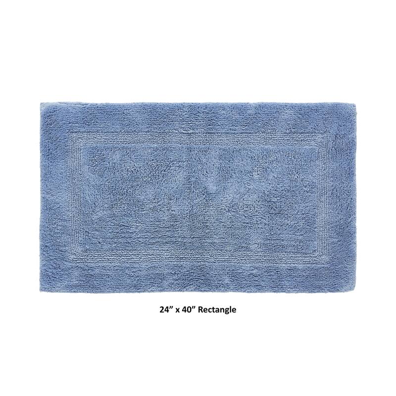 Better Trends Bath Rugs 100% Cotton Reversible Highly Water Absorbent Bathroom Rug for Shower, Sink, Bath Mats - Lux Collection