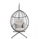 preview thumbnail 2 of 5, Modern Swing Egg Chair with Stand and Cushion - Sturdy Steel