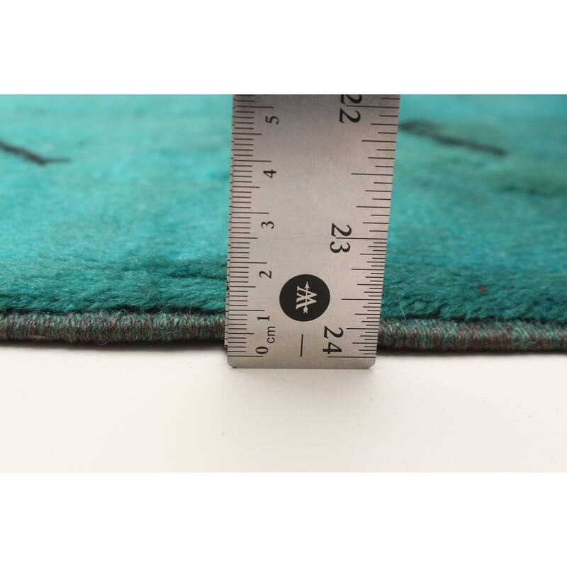ECARPETGALLERY Hand-knotted Color Transition Teal Wool Rug - 2'9 x 8'9