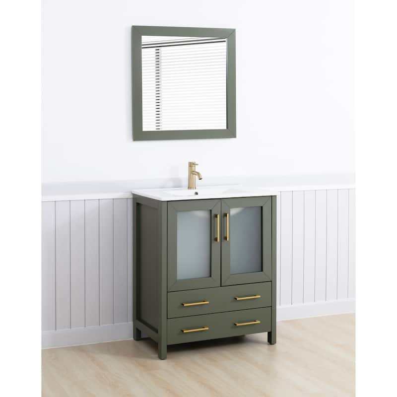 Vanity Art 30-in. Single-sink Bathroom Vanity w/ Wall Mirror - 29.1 W x 18.1 D x 35.8 H