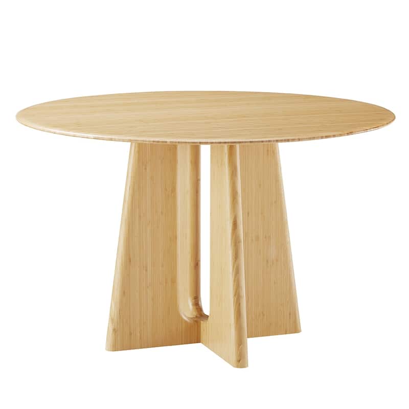 Lenor 48" Round Table, Charcoal - Natural