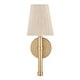 preview thumbnail 4 of 3, 5" W x 14" H 1-Light Wallchiere Sconce in Matte Brass with Tapered Bleached Natural Rope Shade - 6.25"W x 16.75"H x 7"E