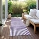 preview thumbnail 44 of 47, Machine Washable Indoor/ Outdoor Abstract Stripe Chantille Rug Purple - 2'3" x 7'6"