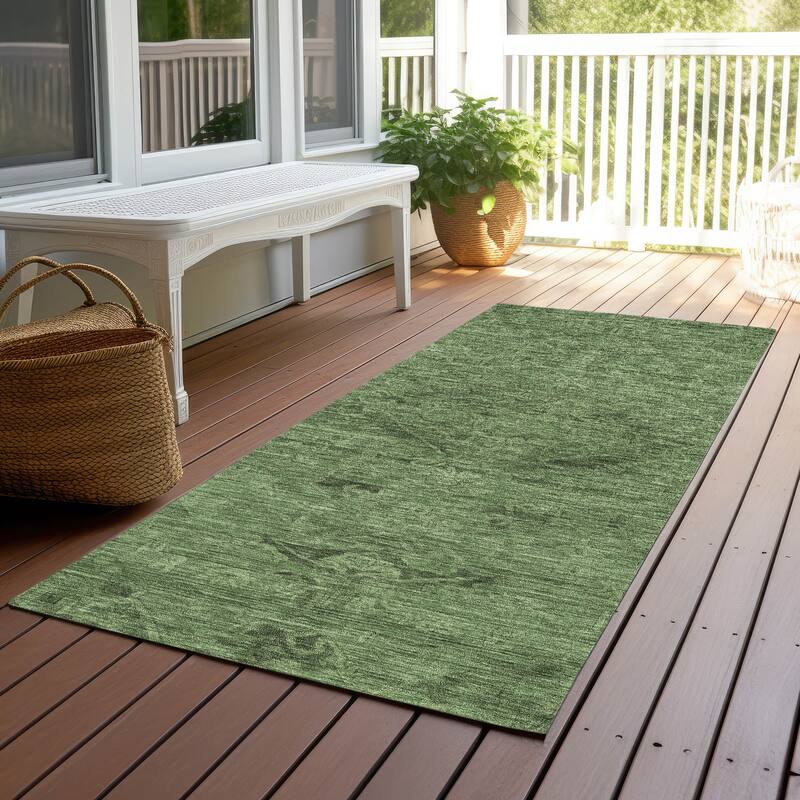 Machine Washable Indoor/ Outdoor Vintage Traditional Chantille Rug