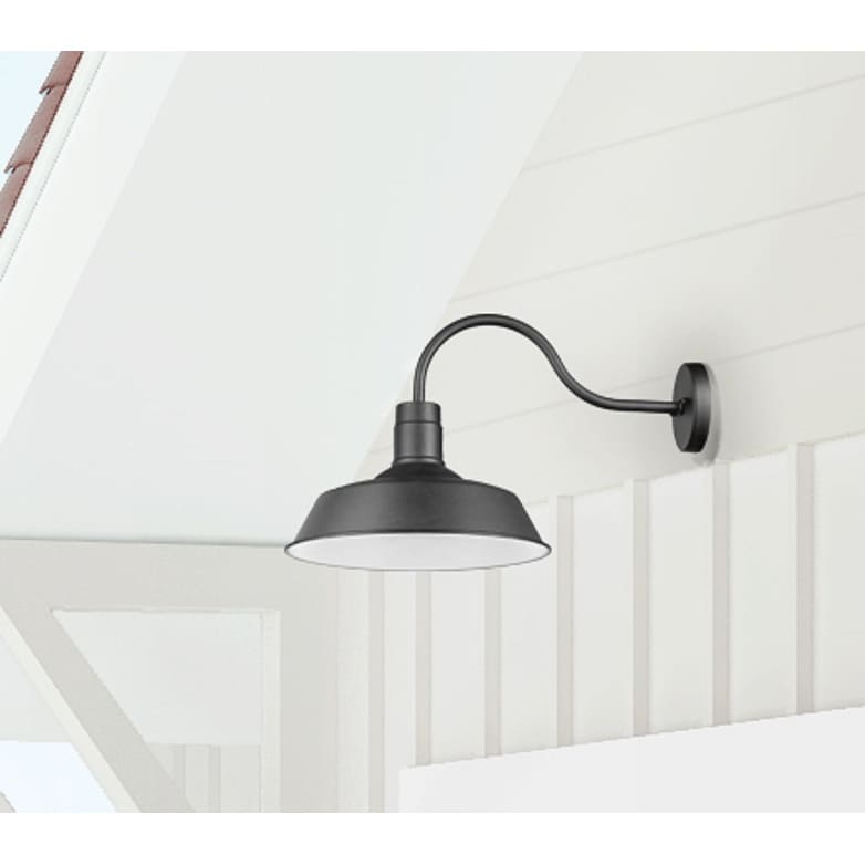 Farmhouse 1 Light Black 14 in Barn Light