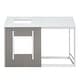 preview thumbnail 5 of 15, Modern Twin Size House Platform Kids Bed with Roof and Window, Solid Pine Wood Frame, Easy Assembly, White+Antique Grey