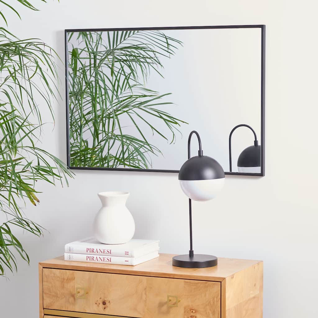 SAFAVIEH Kelsea Black Rectangular Mirror - 24" W x 1" L x 36" H - 24Wx1Dx36H