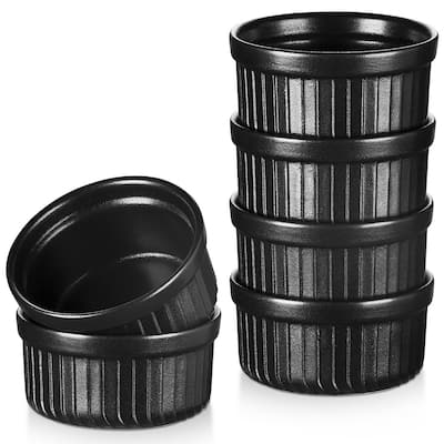 vancasso FORTE 6-Piece Stoneware Matte Black Round Baking Dish