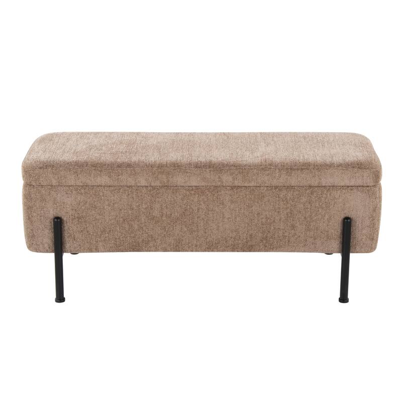 Silver Orchid Galotti Storage Bench with Flip-Top Lid
