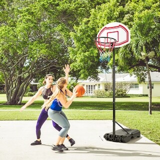 Portable Basketball Hoop Stand Height Adjustable Goal System W/2 Nets