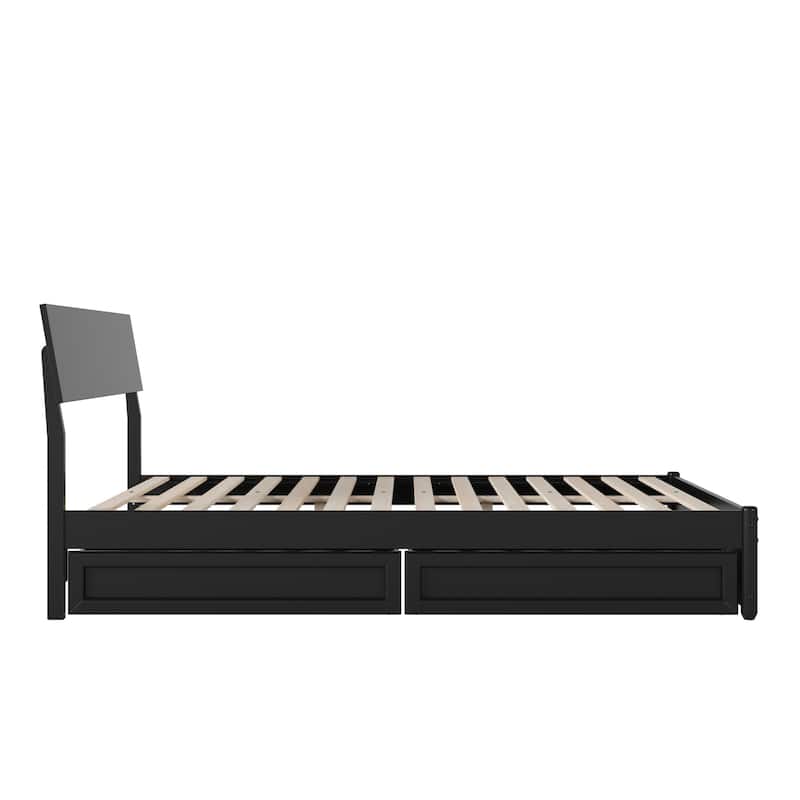 Norla Wood Platform Bed with Storage Drawers