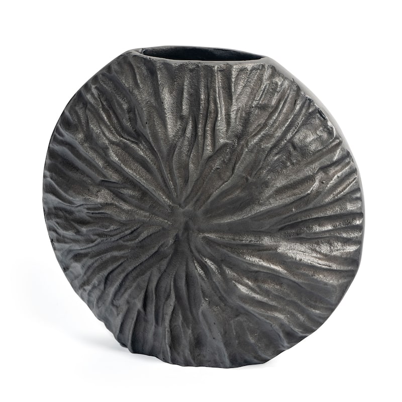 10" Gray Abstract Aluminum Table Vase - 11