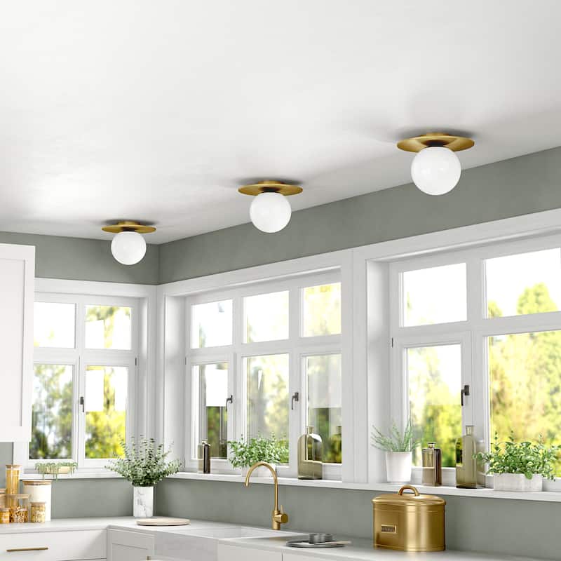 Amma 12" Wide Flush Mount with Glass Shade