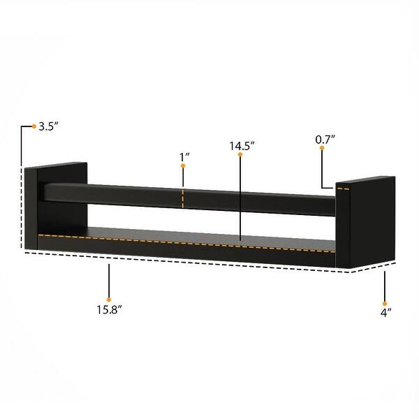 dimension image slide 1 of 5, Wallniture Utah Wood Wall Shelves for Book and Toy Storage (Set of 4)