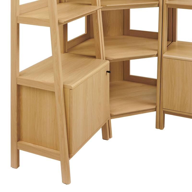 Bixby 3 Piece Corner Bookshelf Set With Wide and Narrow Bookshelves