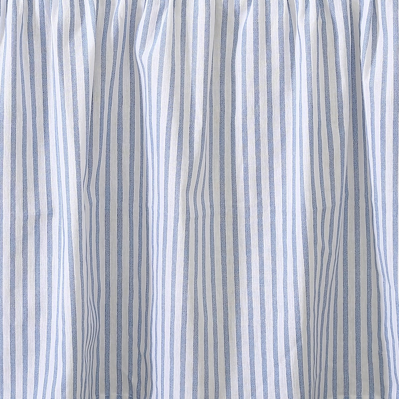 Laura Ashley LA Classics Ticking Stripe Blue Cotton Ruffled Bedskirt