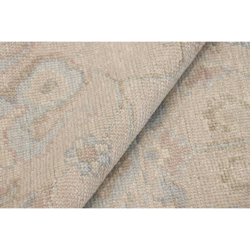 Pasargad Home Oushak Hand-Knotted Beige Wool Area Rug