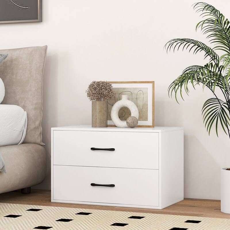 Costway 2-Drawer Dresser Stackable Horizontal Storage Organizer - See Details - White