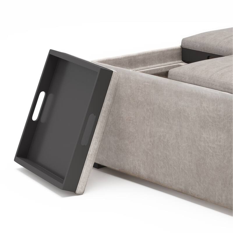 Square Coffee Table Storage Ottoman