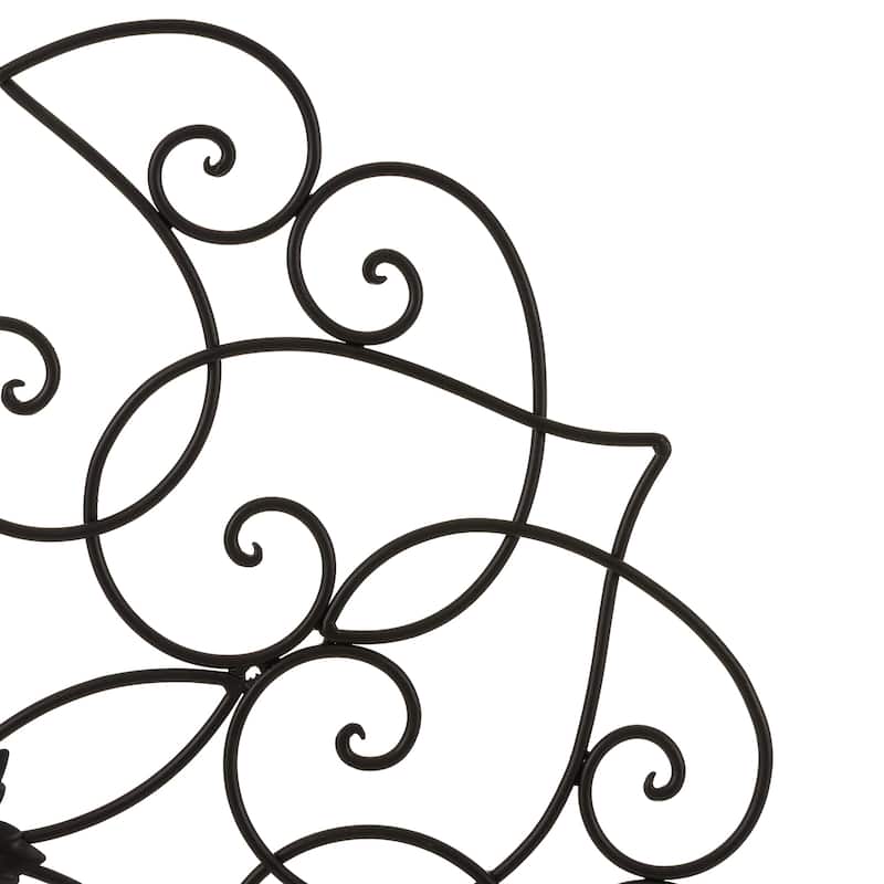 Glitzhome 23"D Traditional Iron Scroll Floral Outdoor Wall Décor