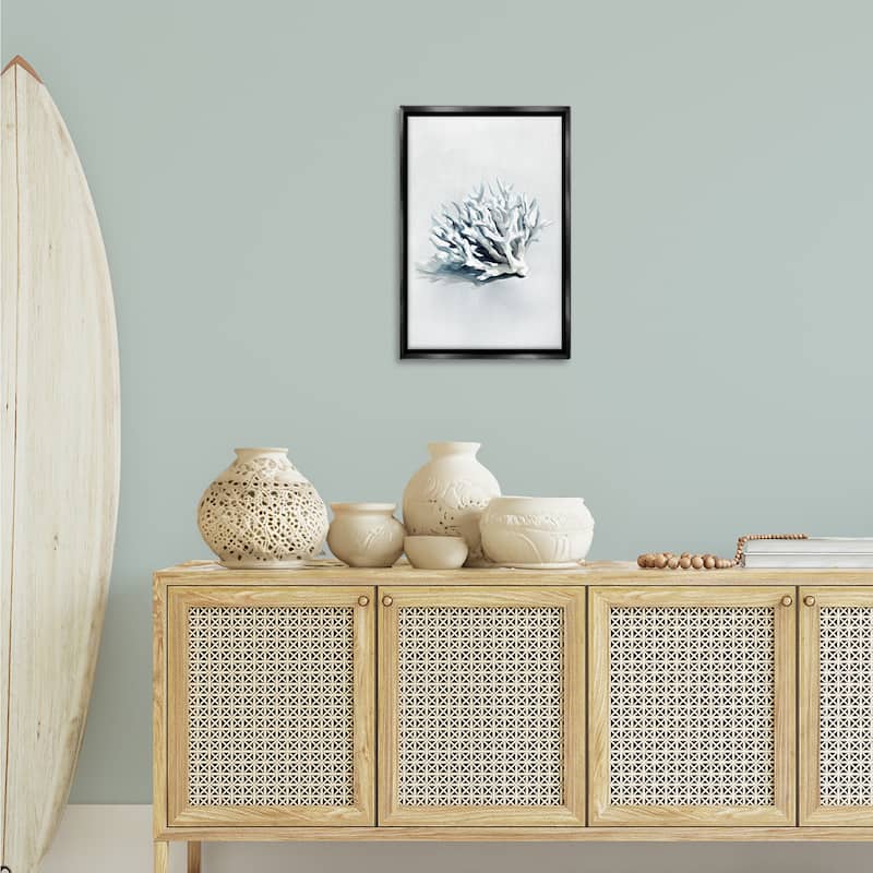 Stupell Subtle Staghorn Coral Framed Floater Canvas Wall Art Design By Ramona Murdock