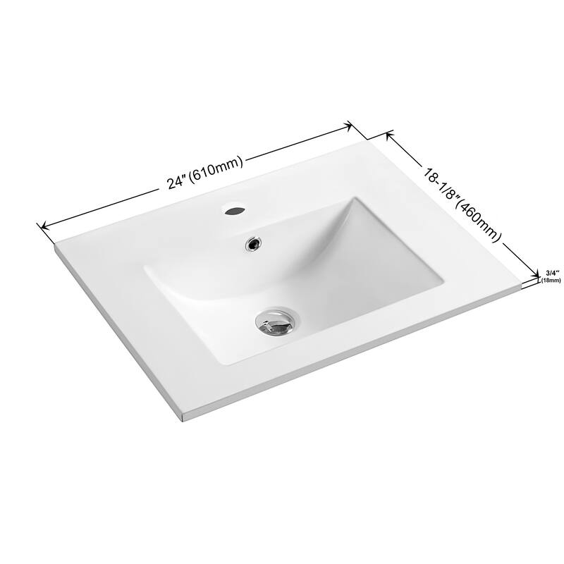 Dowell 18" FTB Ceramic Single Bathroom Vanity Basin