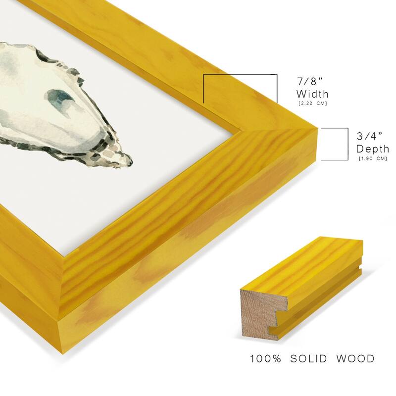 Neutral Oyster Study IV -Framed Print w/glass-Cherry Red