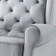preview thumbnail 6 of 6, Grey Glider Swivel Chair: Transitional Design, Tufted Back, Stable Metal Base