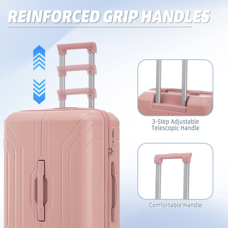20"/24"/28" 3 pcs/set in ABS Spinner Wheel Luggage, Carry on Suitcase, Matching Color, TSA Combination Lock