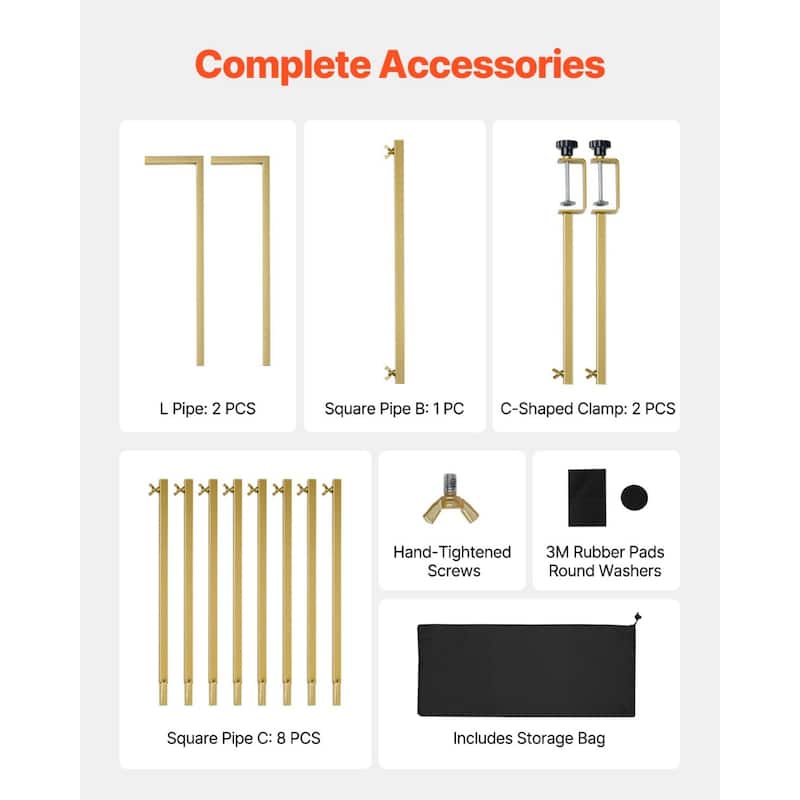 Adjustable Table Arch Stand with Clamps and Square Tube Metal Rod Frame Ideal for Indoor or Outdoor Decoration