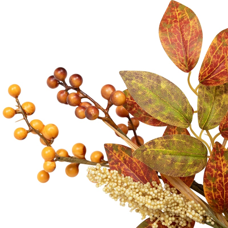 Autumn Leaves and Berries Fall Harvest Artificial Garland - 5' - Unlit