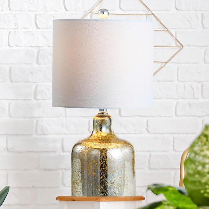 Owen 19" Glass Bell LED Table Lamp, Gold by JONATHAN Y