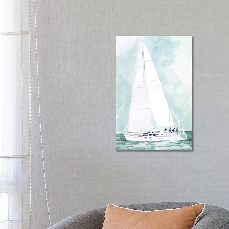 iCanvas "Soft Sailboat IV" by Emma Scarvey Canvas Print - 26x18x1.5