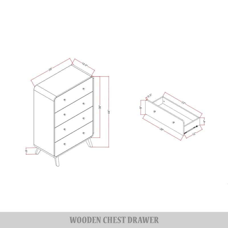 CraftPorch Contemporary 4-Drawers Chest