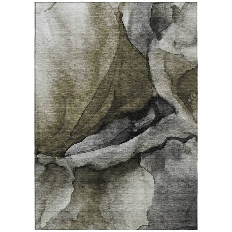 HomeRoots Abstract Transitional Rectangle Outdoor Rug