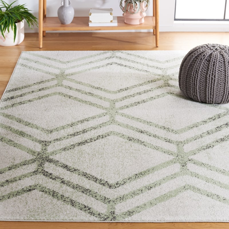 SAFAVIEH Adirondack Olsa Geometric Distressed Rug - 8' x 10' - Ivory/Sage