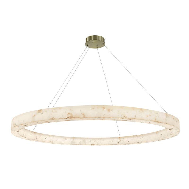 Justice Design EVOLV LumenAria - Medley LED Alabaster Rocks Ring Pendant Light - 62"