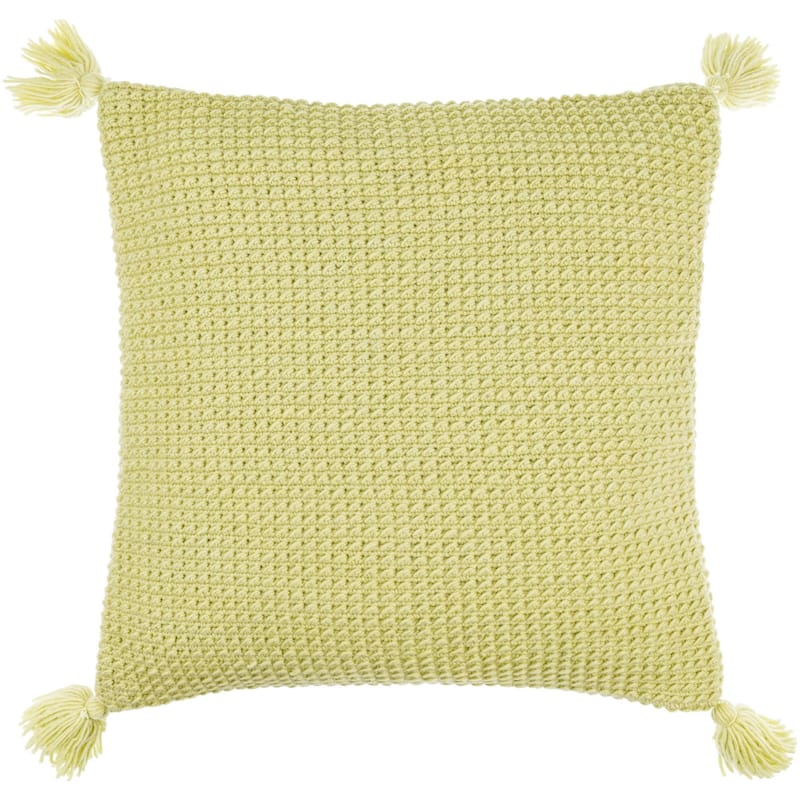 Demond Farmhouse Solid Color Accent Pillow - 18"L x 18"W - Feather Down - Olive